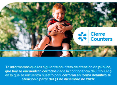 Cierre counters Isapre Nueva Masvida R. Metropolitana